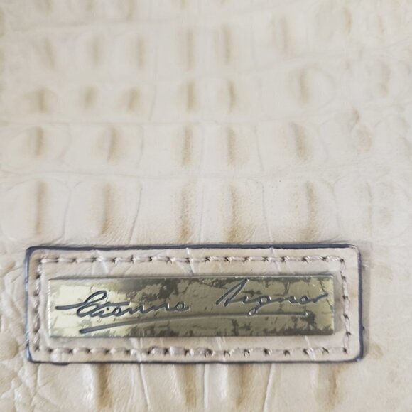 Etienne Aigner Tan Croc Embossed Leather Shoulder Tote Bag - Picture 15 of 16